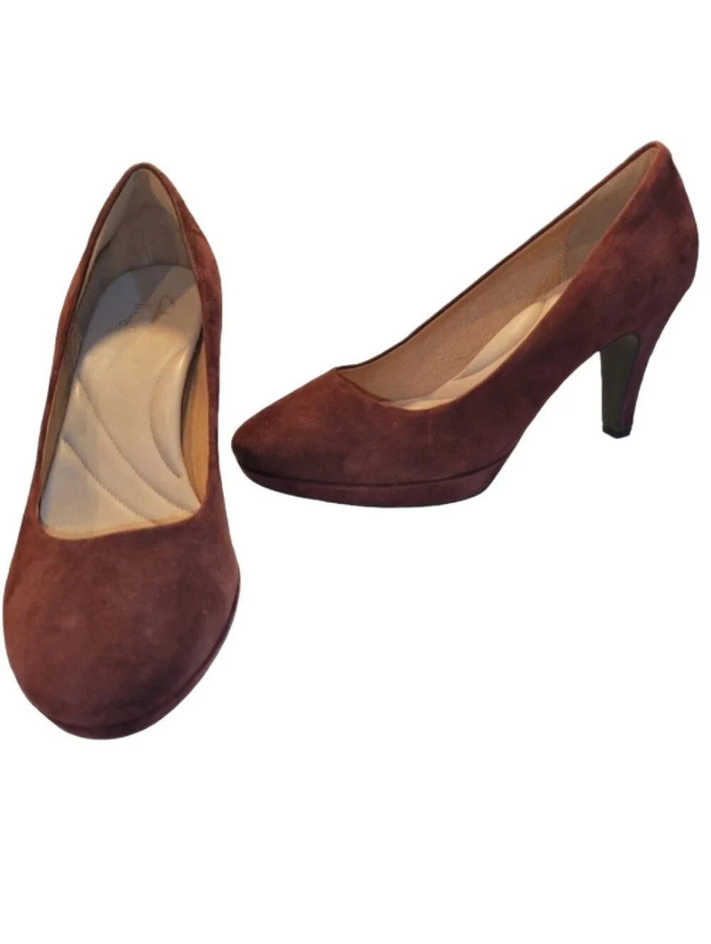 Clarks Indigo Wessex Wyvern Burgundy/Merlot Suede Platform Pumps Size 9.5 NWOB